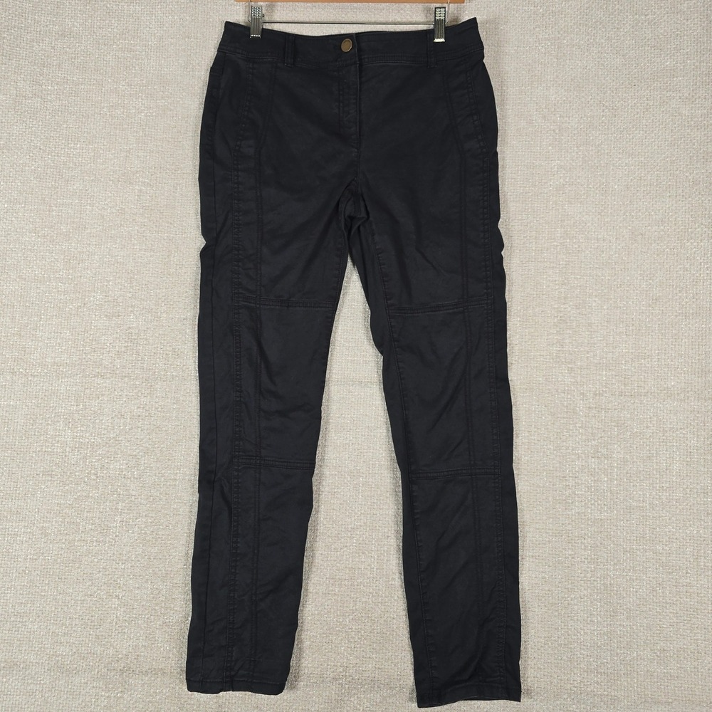 Chicos Black Utility Skinny Pants Womens Size 0 Regular Paneled‎ Moto Slim Fit